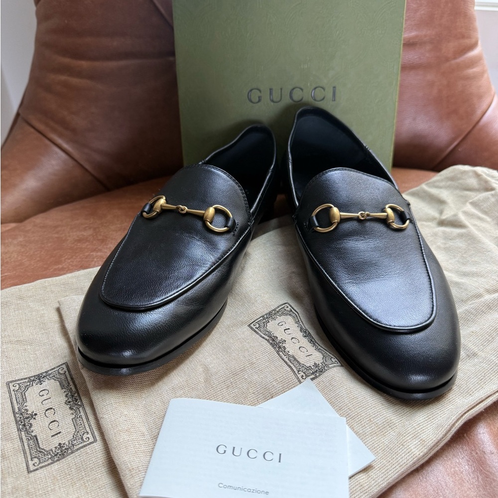 Gucci Brixton Leather Horsebit Loafers